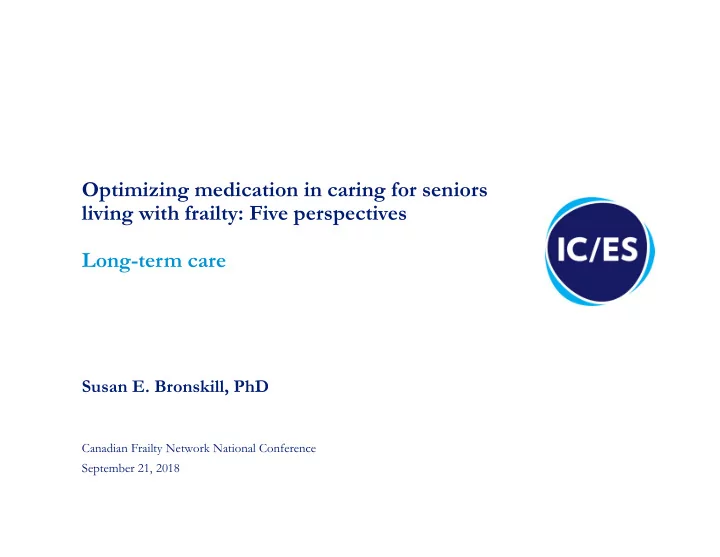 optimizing medication in caring for seniors living with