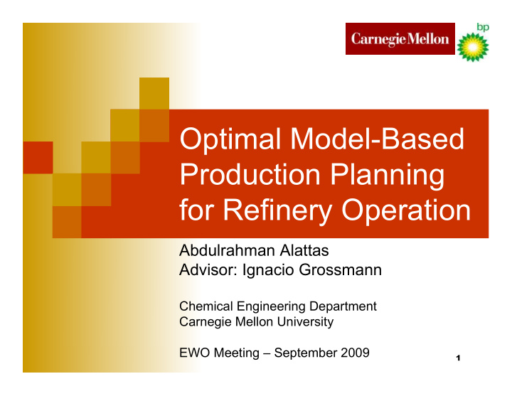 optimal model based production planning for refinery