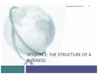 SESSION 2: THE STRUCTURE OF A  BUSINESS  A Financial Balance Sheet  1  Assets in Place  The