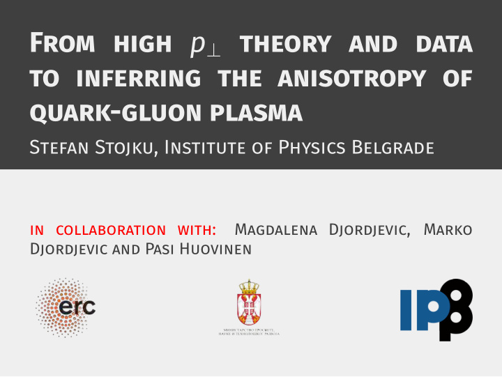 from high p theory and data to inferring the anisotropy