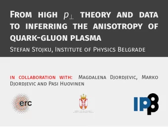 From high p  theory and data  to inferring the anisotropy of  quark-gluon plasma  Stefan Stojku,