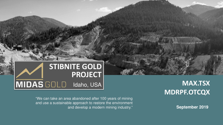 stibnite gold project