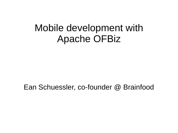 mobile development with apache ofbiz