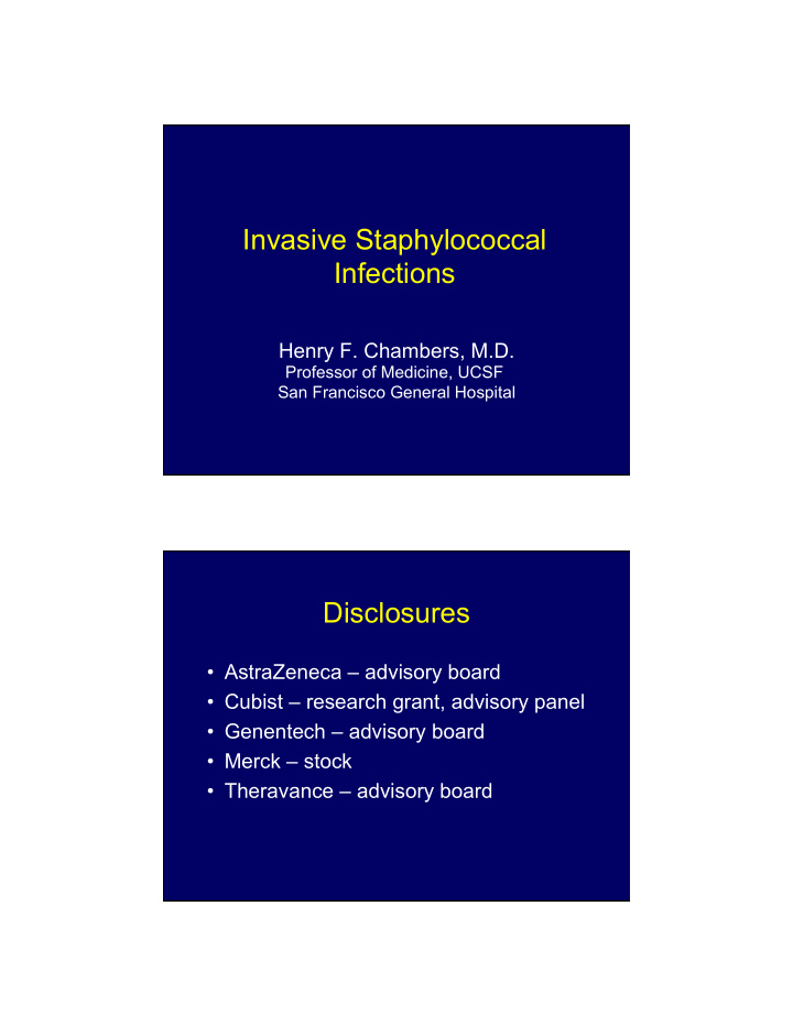 invasive staphylococcal infections