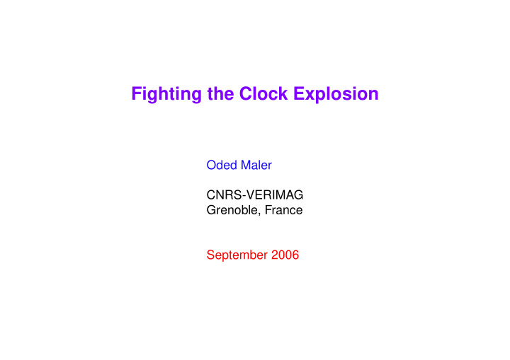 fighting the clock explosion