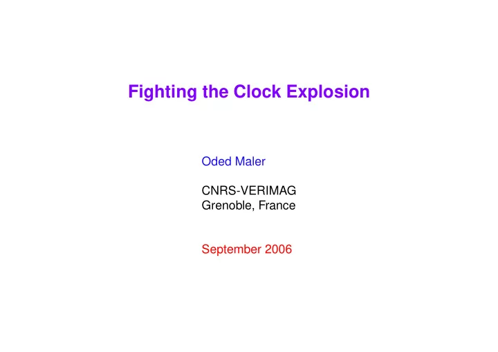 fighting the clock explosion