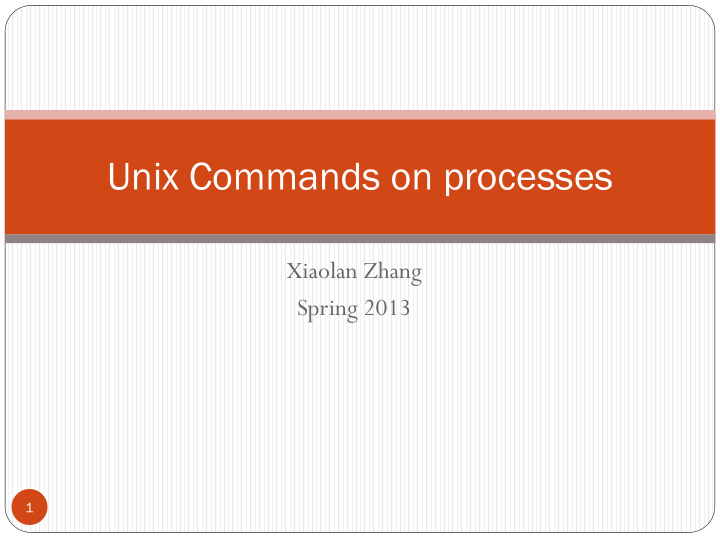 unix commands on processes