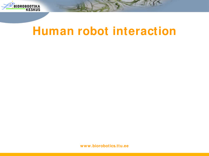 human robot interaction