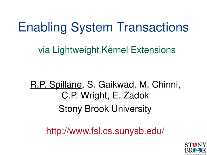 enabling system transactions