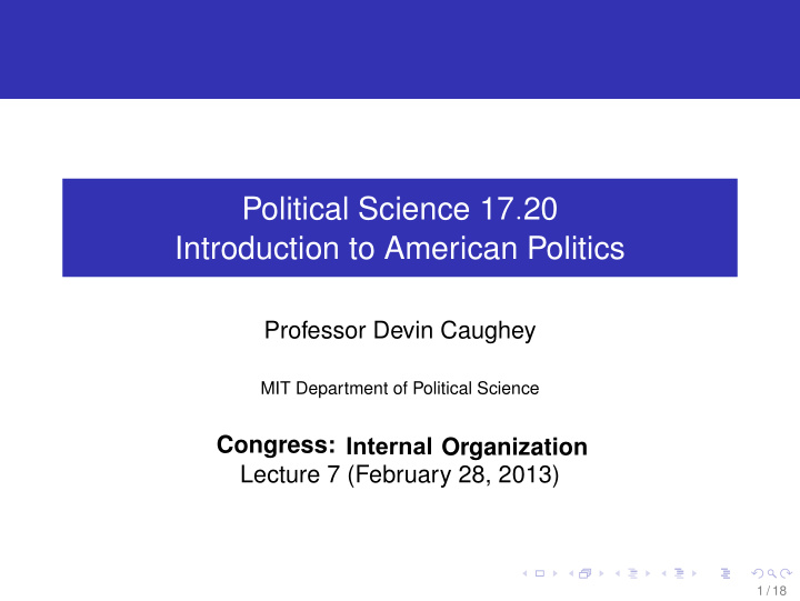 political science 17 20 introduction to american politics