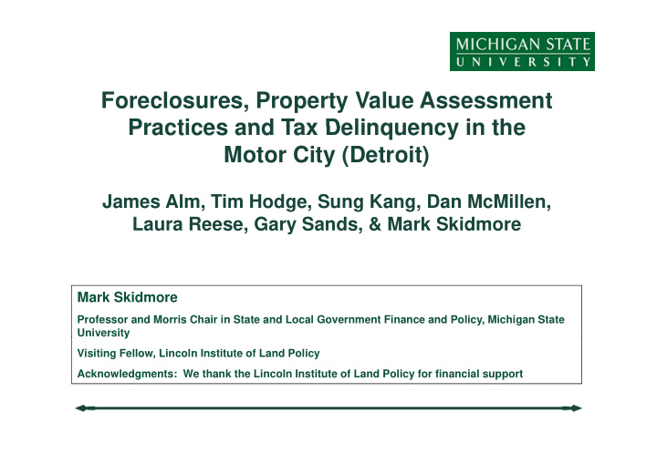 foreclosures property value assessment practices and tax