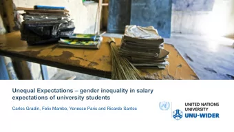 Carlos Gradn, Felix Mambo, Yonesse Paris and Ricardo Santos  Labour Market in Mozambique  %  %