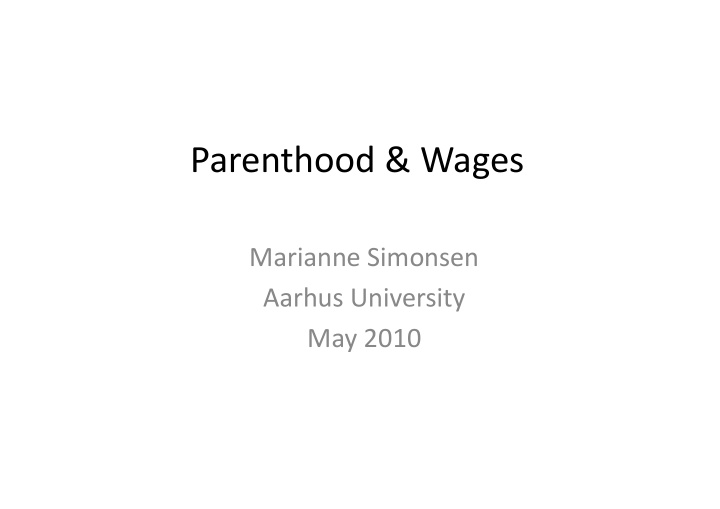 parenthood wages