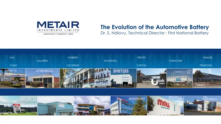 the evolution of the automotive battery