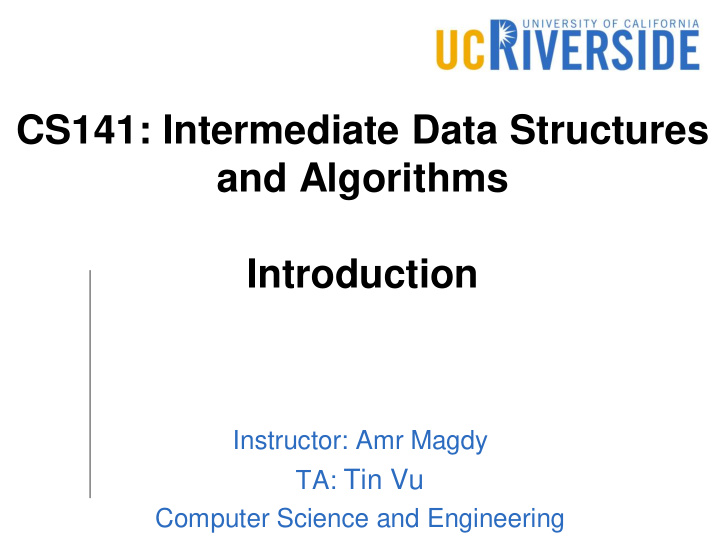 cs141 intermediate data structures and algorithms