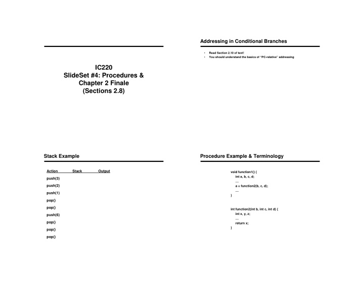 ic220 slideset 4 procedures chapter 2 finale sections 2 8