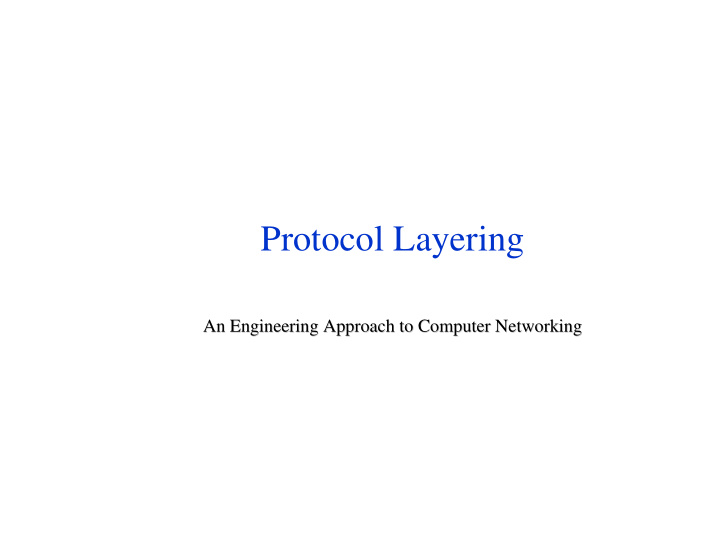 protocol layering