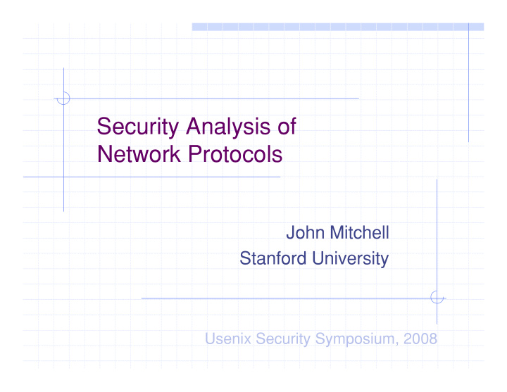 security analysis of network protocols