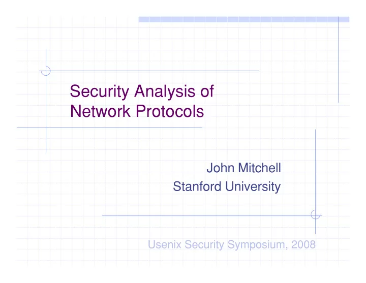 security analysis of network protocols
