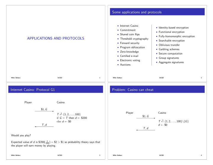 some applications and protocols