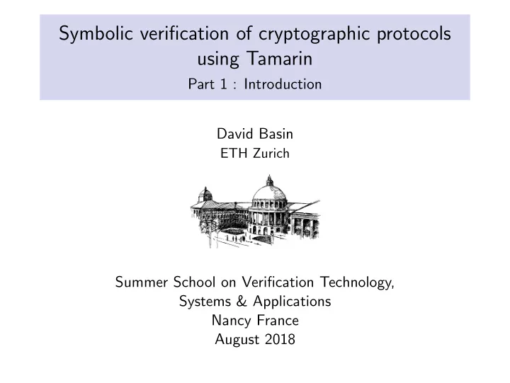 symbolic verification of cryptographic protocols using