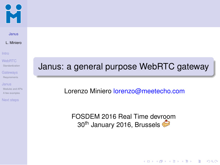 janus a general purpose webrtc gateway
