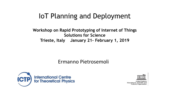 iot planning and deployment