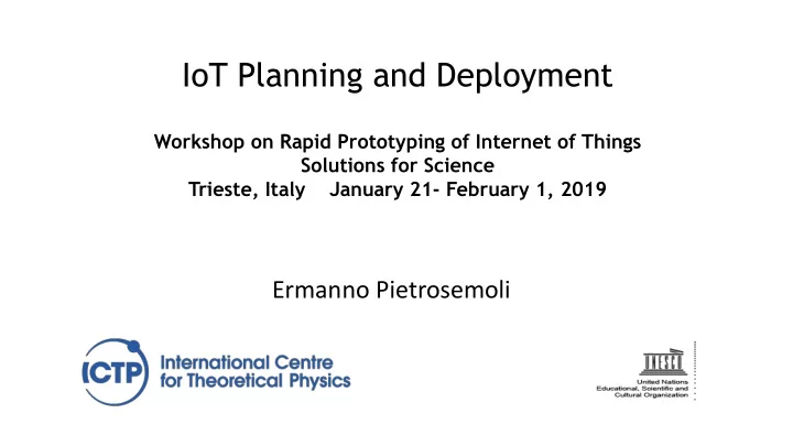 iot planning and deployment
