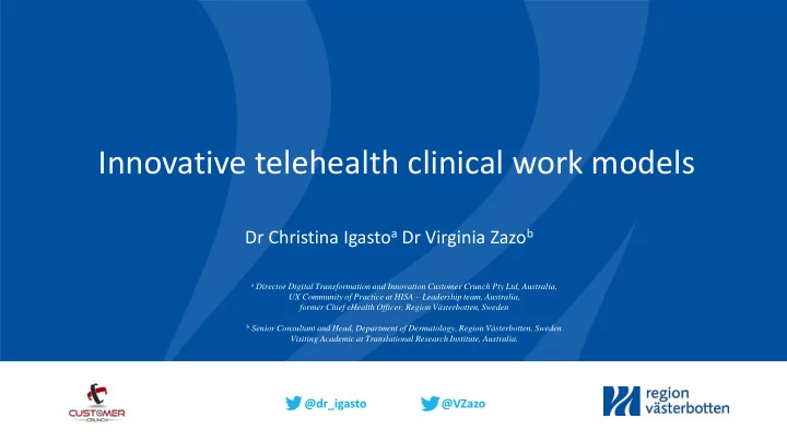 innovative telehealth clinical work models