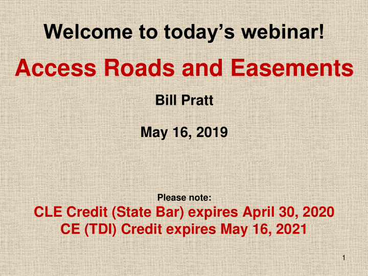 access roads and easements