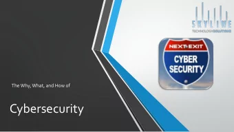 Cybersecurity  Introductions  Skyline Technology Solutions  Tom Burgoon - BD ITS Practice