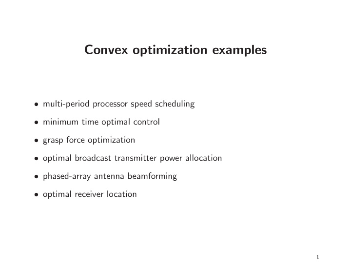 convex optimization examples