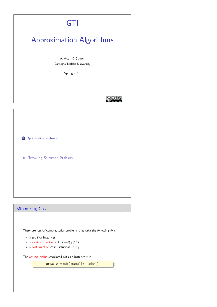 gti approximation algorithms