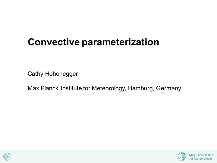 convective parameterization
