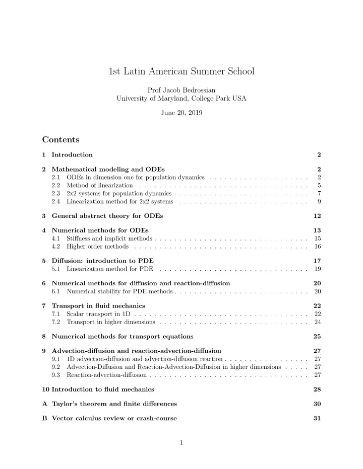 1st latin american summer school