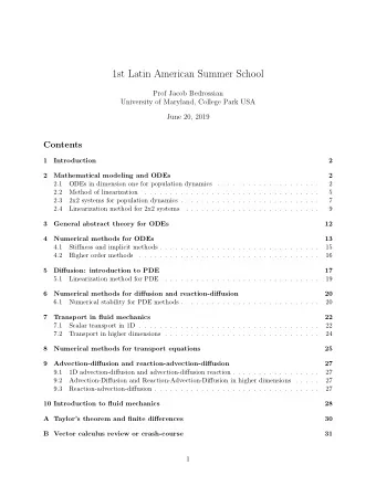 1st Latin American Summer School  Prof Jacob Bedrossian  University of Maryland, College Park USA
