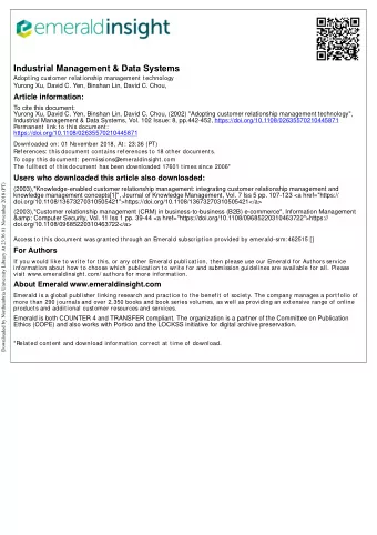 Industrial Management &amp; Data Systems  Adopting customer relationship management technology