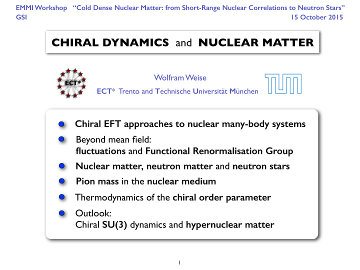 chiral dynamics and nuclear matter