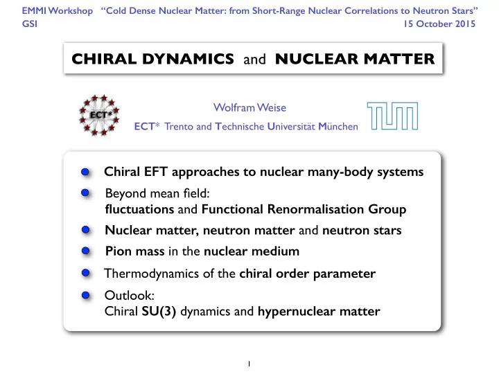 chiral dynamics and nuclear matter