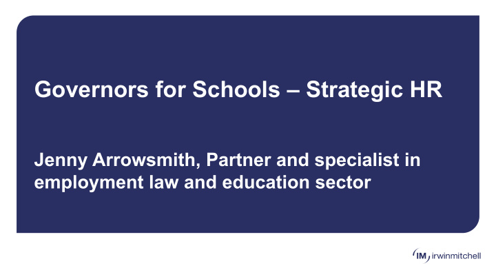 governors for schools strategic hr
