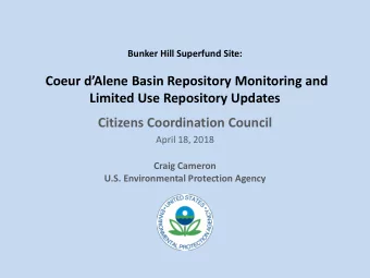 Limited Use Repository Updates  Citizens Coordination Council  April 18, 2018  Craig Cameron  U.S.