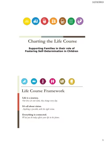 Charting the Life Course  Supporting Families in their role of  Fostering Self-Determination in