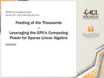 Feeding of the Thousands    Leveraging the GPU's Computing  Power for Sparse Linear Algebra