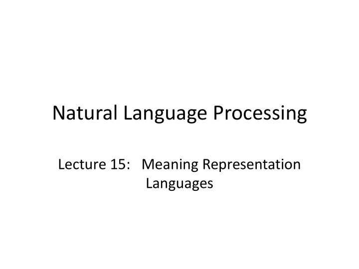 natural language processing