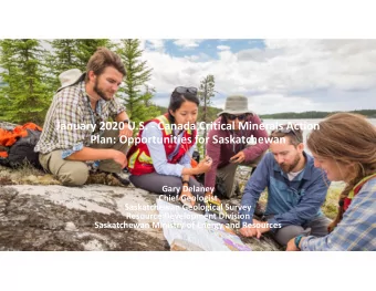 January 2020 U.S.  Canada Critical Minerals Action Plan: Opportunities for Saskatchewan Gary