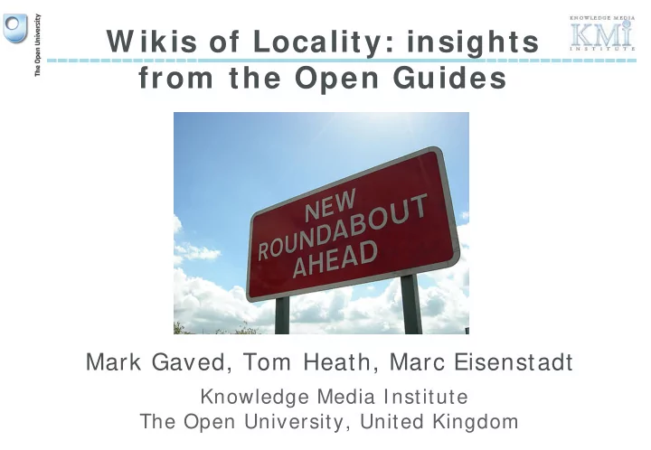 w ikis of locality insights from the open guides