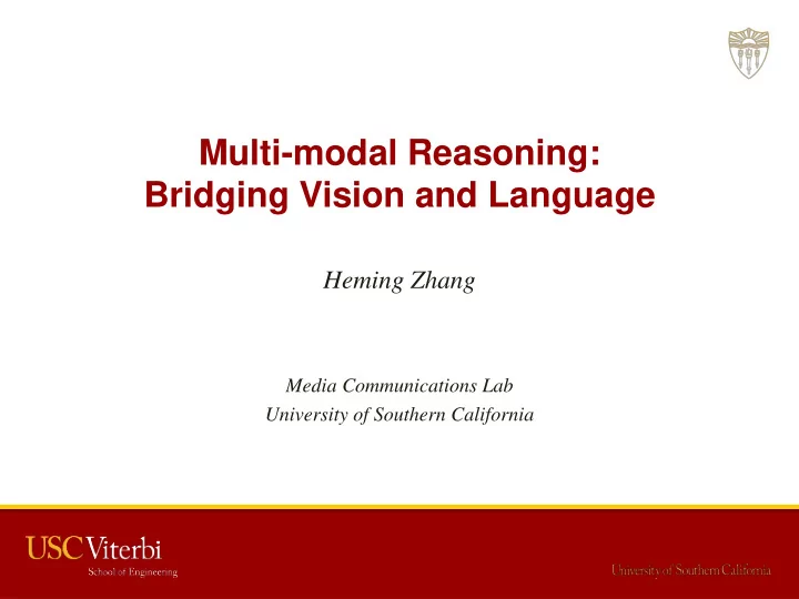 multi modal reasoning bridging vision and language