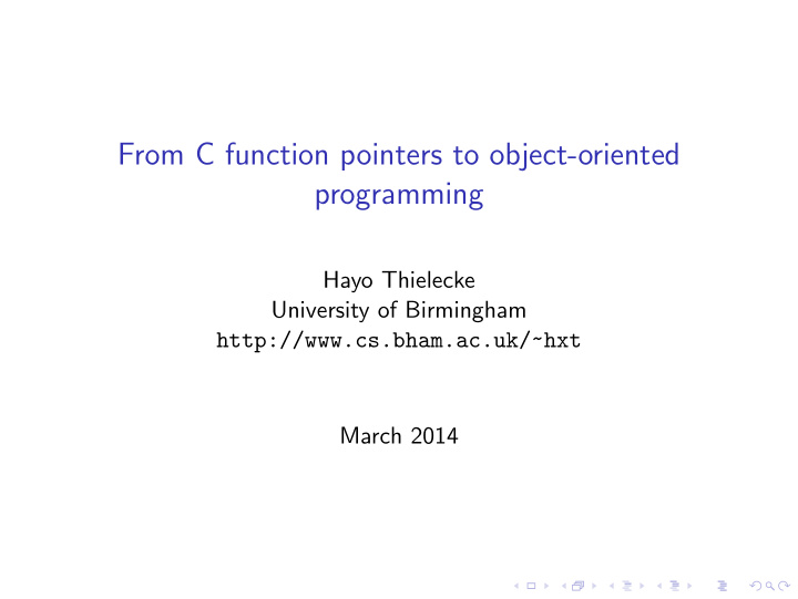 from c function pointers to object oriented programming