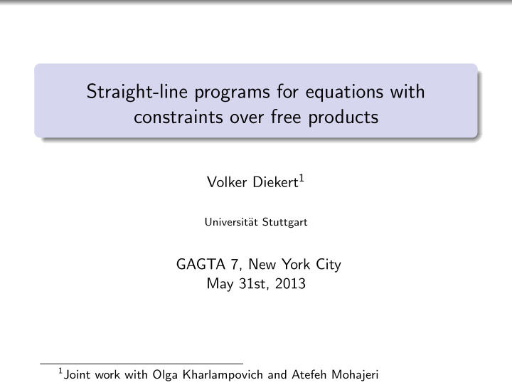 straight line programs for equations with constraints