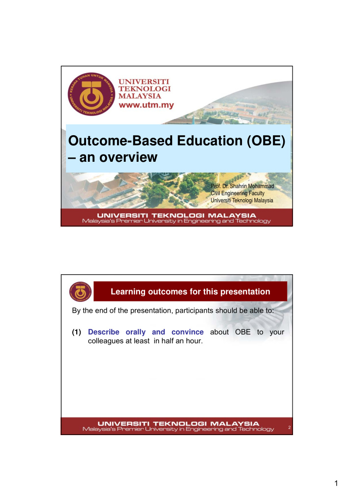 outcome based education obe an overview